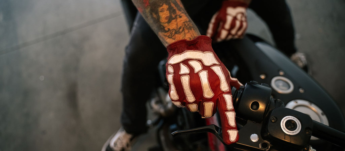 Buffalo Skeleton - Leather Motorcycle Gloves
