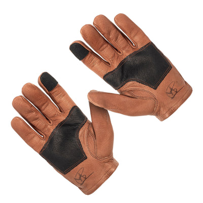 Deerskin Leather Glove: Signature Ranching: Brown/Black