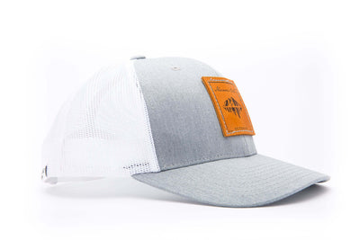 Granite Grey Trucker Hat | Leather | Maroon Bell Outdoor&reg; 