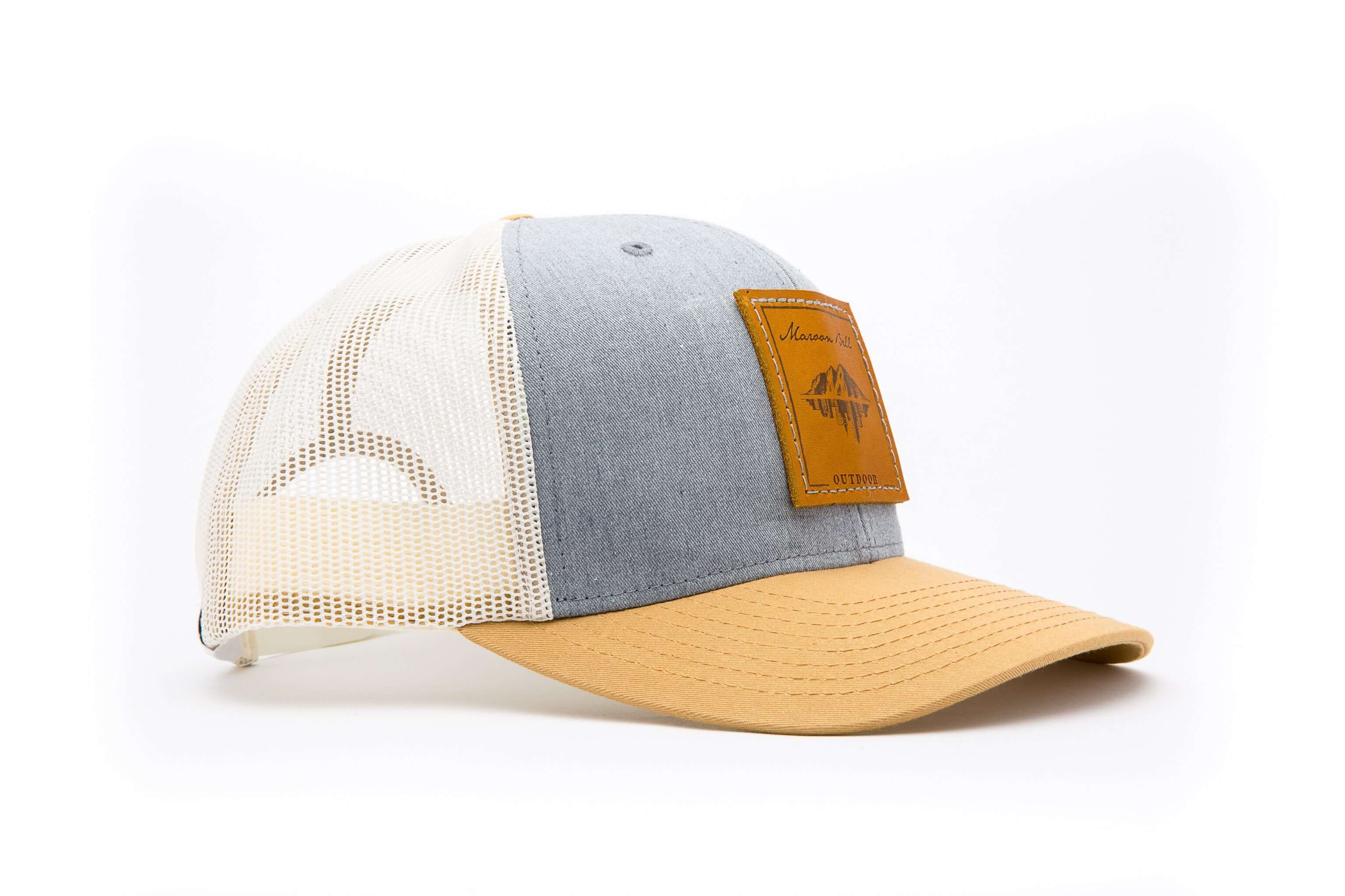 Leather Patch Trucker Hats | Maroon Bell Outdoor