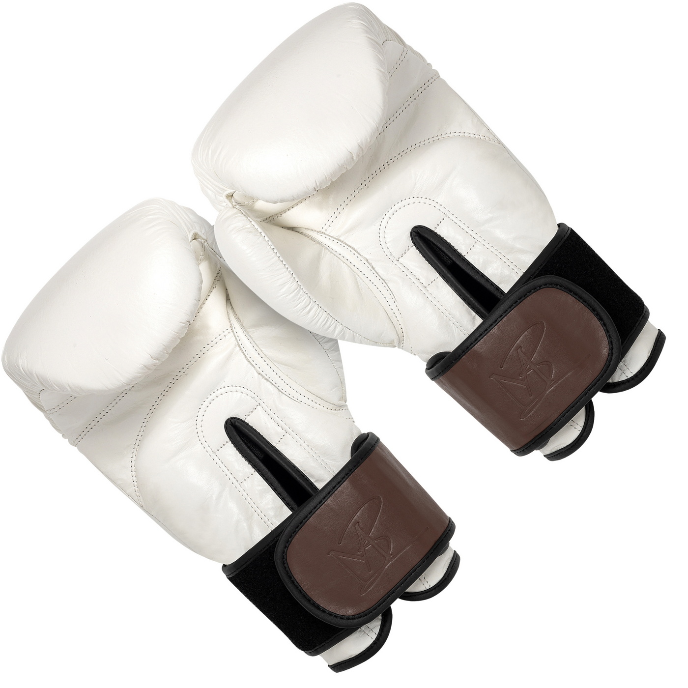 THE POP - Hook and Loop Buffalo Leather Boxing Glove - White