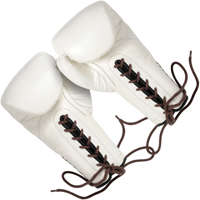 THE POP - Laced Up Water Buffalo Boxing Glove - White