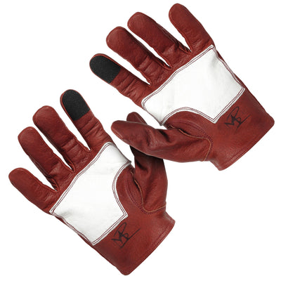 Astrapí (Lightning) Skeleton Leather Motorcycle Glove - Red-White