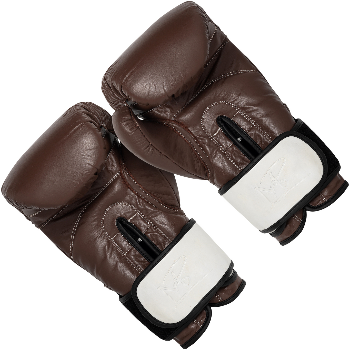 THE POP - Hook and Loop Buffalo Leather Boxing Glove - Brown