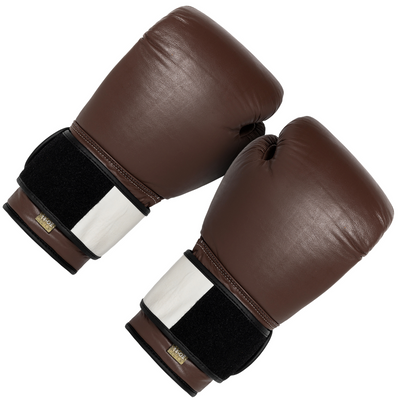 THE POP - Hook and Loop Buffalo Leather Boxing Glove - Brown