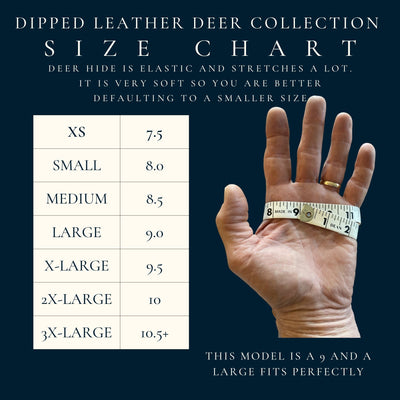 Dipped Leather Deer Glove: Signature Ranching: Brown/Black
