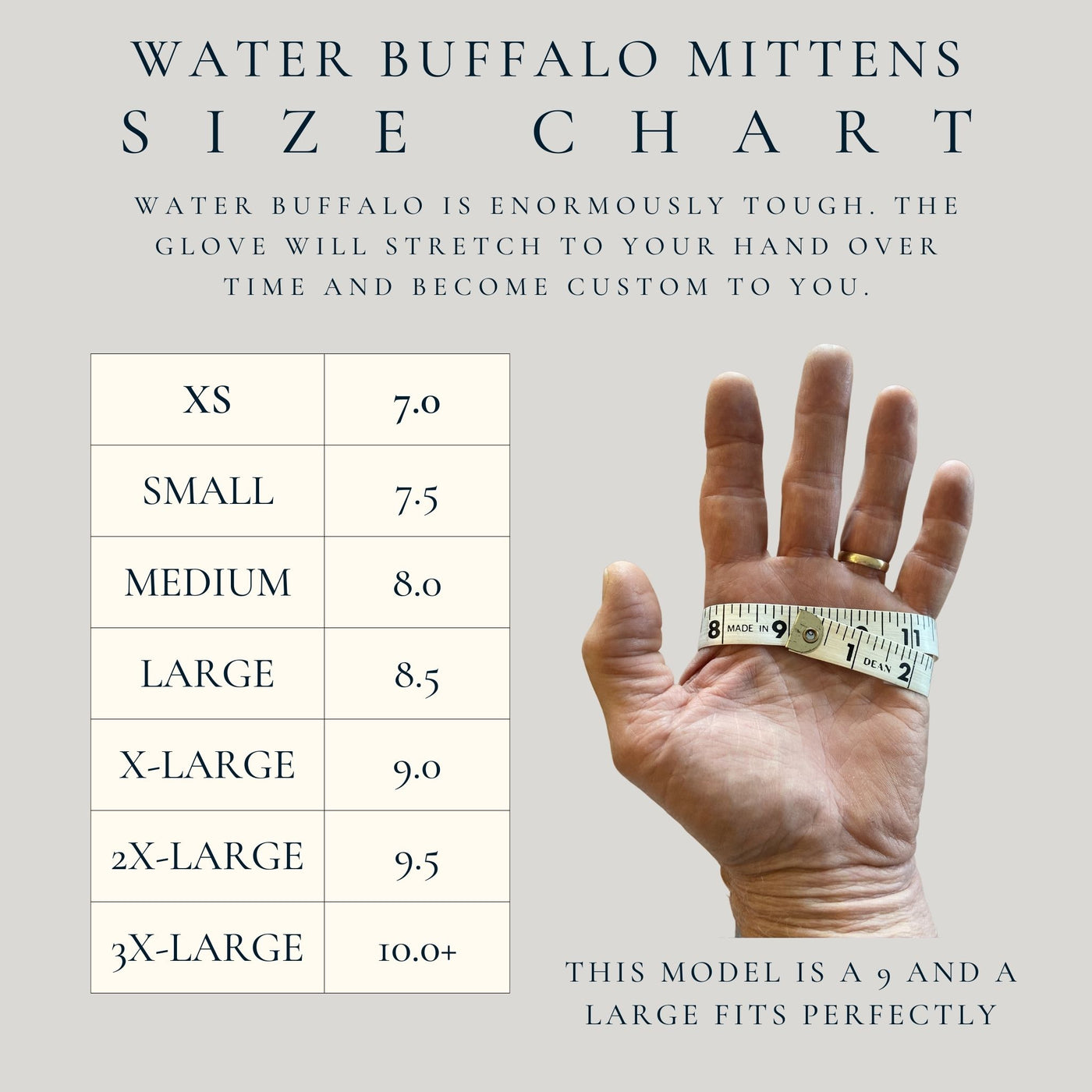 5280 Water Buffalo Leather Mitten