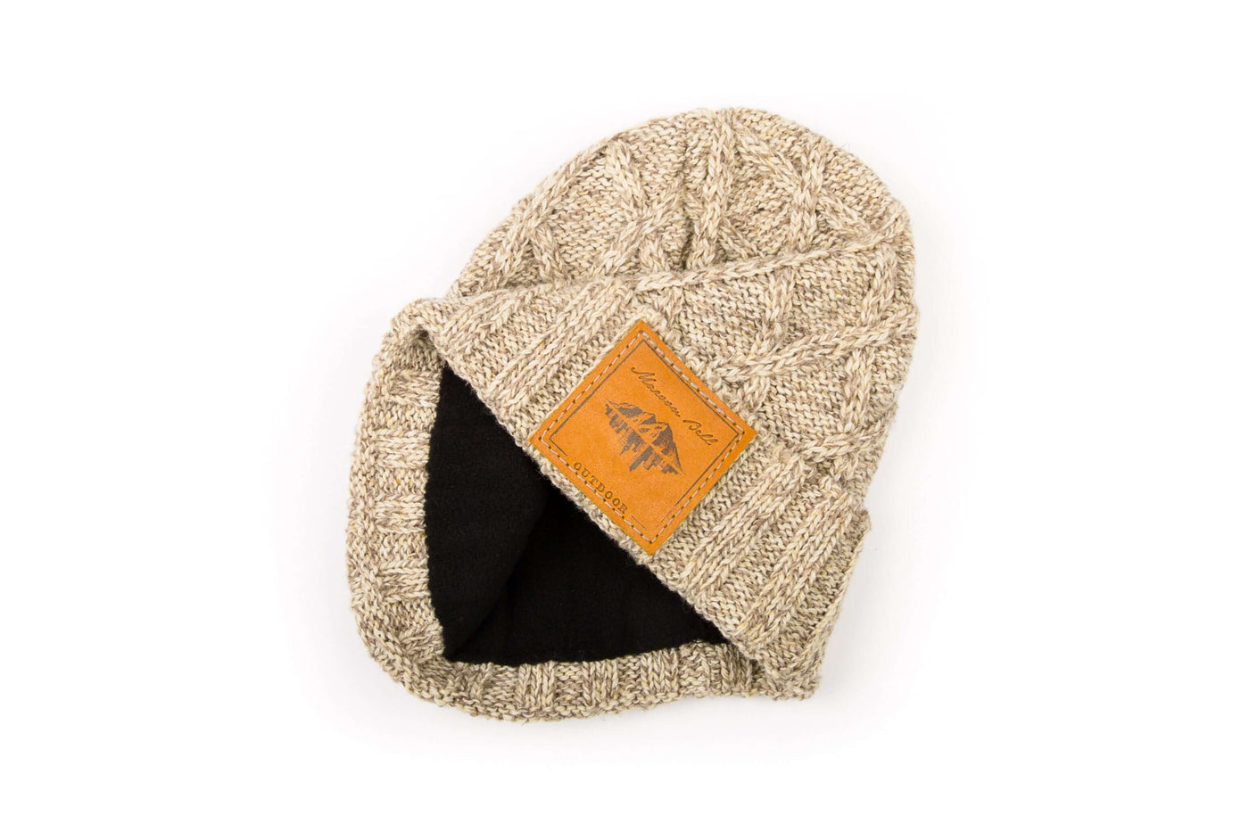 Campfire Beanie | Ribbed Knit Wool | Oatmeal | Maroon Bell Outdoor&reg; 