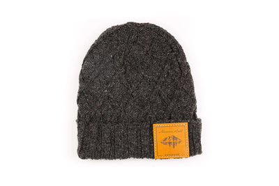 Campfire Beanie | Ribbed Knit Wool | Charcoal | Maroon Bell Outdoor&reg; 